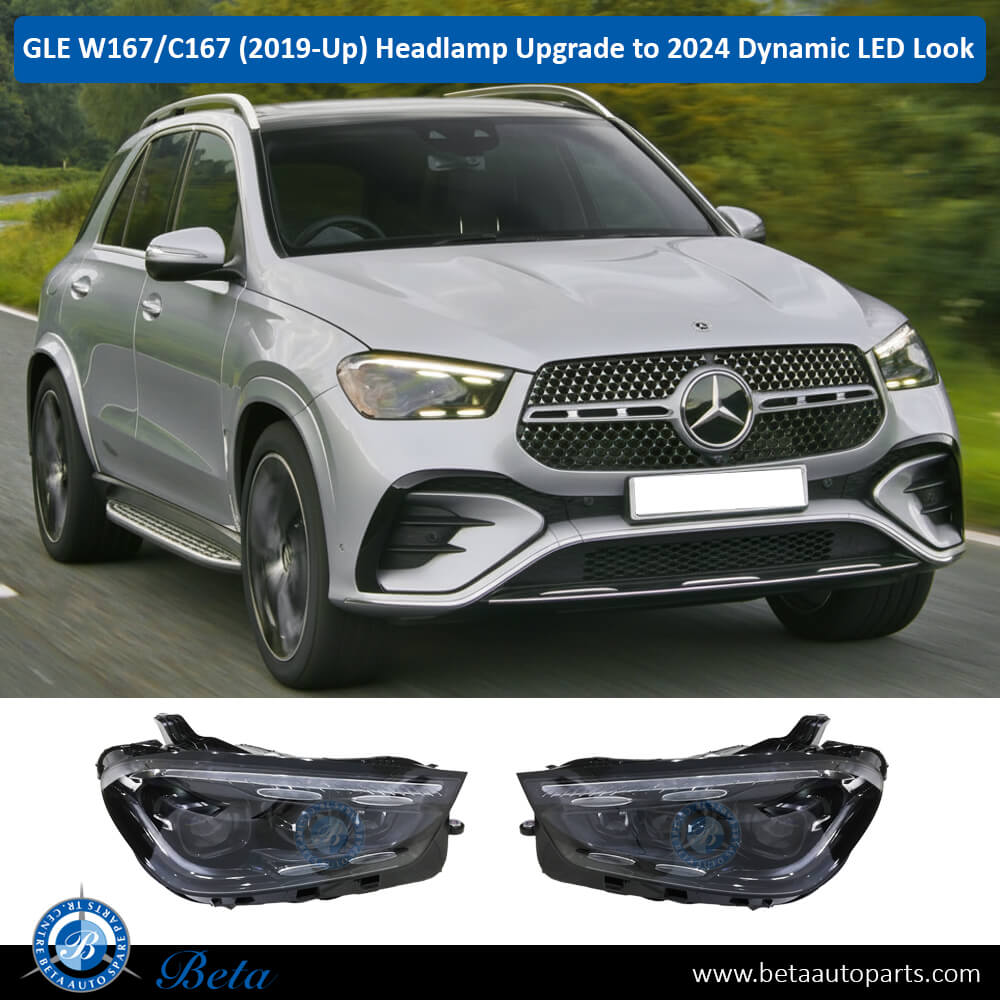 Mercedes GLE-Class W167 / C167 (2019-Up), Headlamp Upgrade from Static LED to 2024 Dynamic LED, China, 1679060303 / 1679060403 Mercedes GLE-Class W167 / C167 (2019-Up), Headlamp Upgrade from Static LED to 2024 Dynamic LED, China, 1679060303 / 1679060403